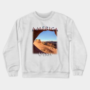 America - Utah - Delicate Arch through a window Crewneck Sweatshirt